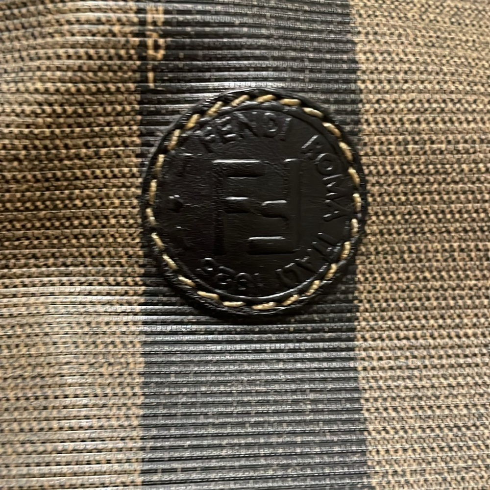 Vintage bucket Fendi Black and Brown Striped Bag - Picture 6 of 15